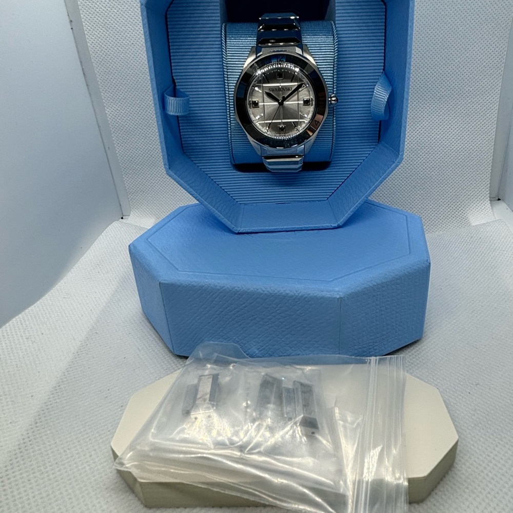 Swarovski Silver and Blue Men's Watch